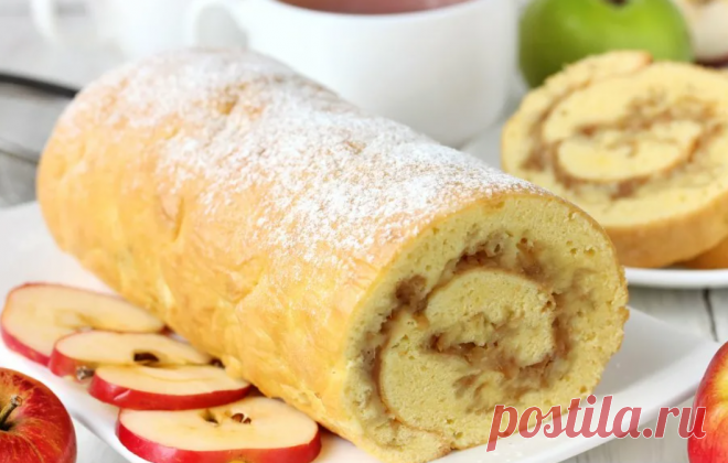 Осенний бисквитный рулет с яблоками Осень — идеальное время для ароматной домашней выпечки. Сегодня мы приготовим нежный бисквитный рулет с яблочной начинкой. Готовится он очень просто, а результат приятно удивит: воздушное тесто,...