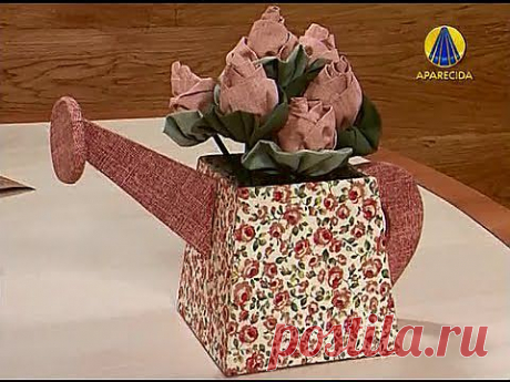 ▶ Ваза с розами. Ткань.