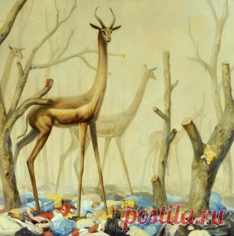 Картины Martin Wittfooth - животные и экология