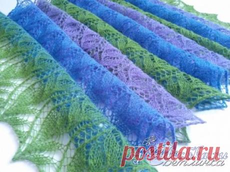 Вязание палантина «Закрой глаза… Рисуй со мной весну»