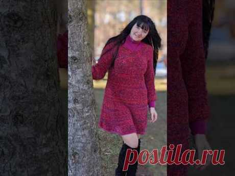 Сукня з плюша. Реглан спицями #knitting #knit #sweaterdesign #handmade #shorts #cardigan #crochet