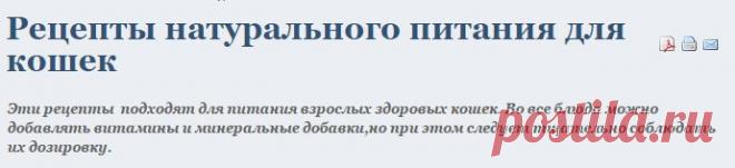Серебряное чудо - Рецепты натурального питания для кошек