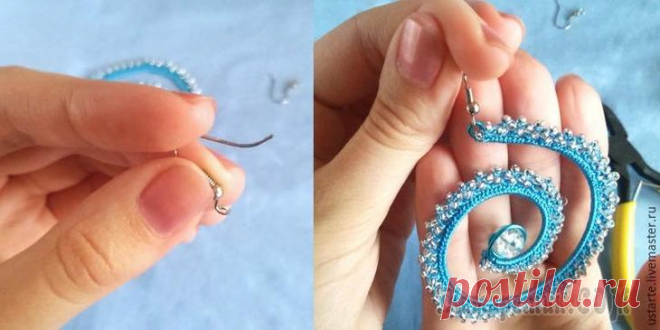 Вяжем серьги с бисером «Морская волна» Материалы и инструменты:Нитки (у меня полиэстер, 1 мм в диаметре, также подойдет, например, ирис).Вязальный крючок (у меня 1,25 мм).Бисер, около 5 г.Стеклянные бусины 10 мм в диаметре.Проволока, 60 см...
