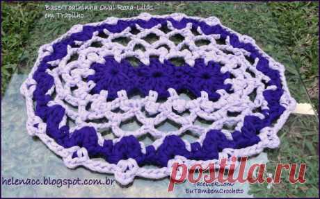 Я ТАКЖЕ ... CROCHETO: Base / мочалкой Овальный Фиолетовый-Сирень в Trapilho