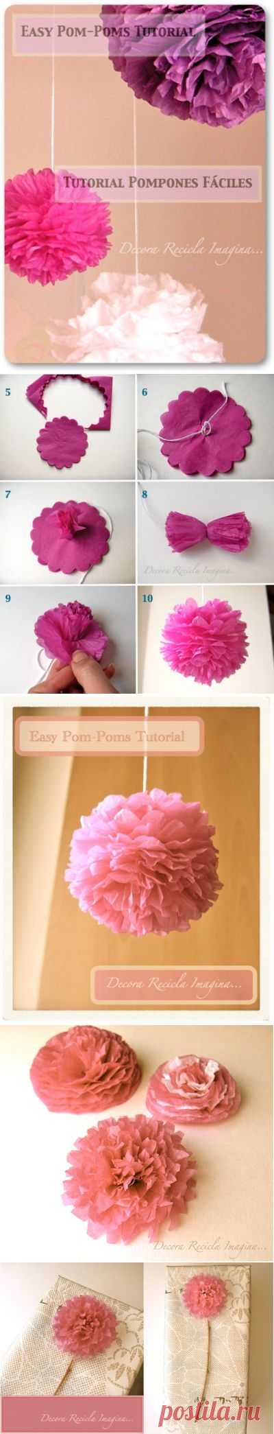 Decora Recicla Imagina …: Tutorial Pompones Fáciles - Easy Pom-Pom Tutorial
