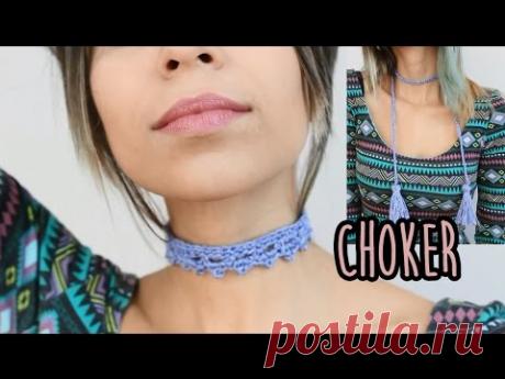 Choker gargantilha (dois modelos) em crochê