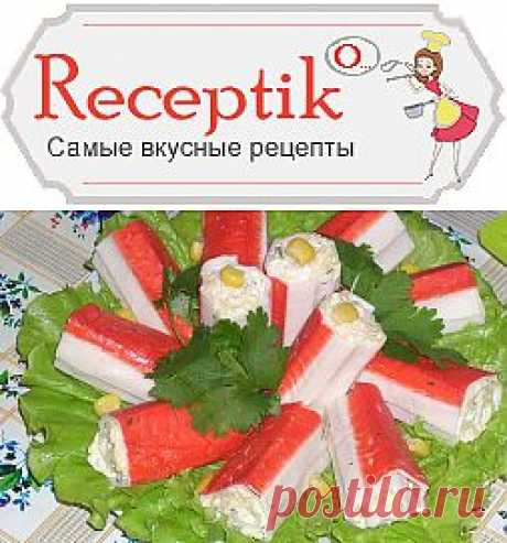 Закуска Крабовые палочки с начинкой » Рецептико