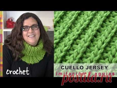 Cuello "jersey" elástico imitación 2 agujas tejido a CROCHET - Tejiendo Perú