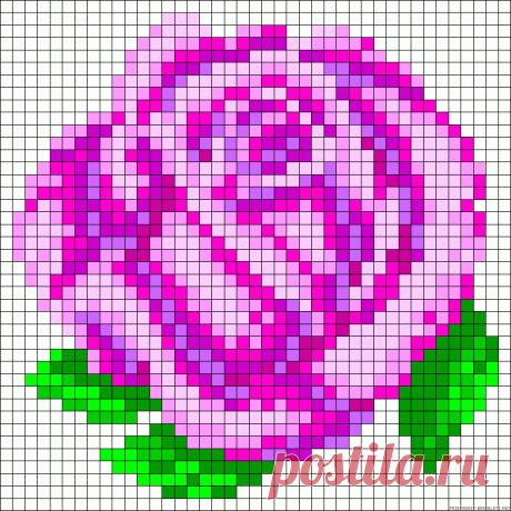 Rose perler bead pattern