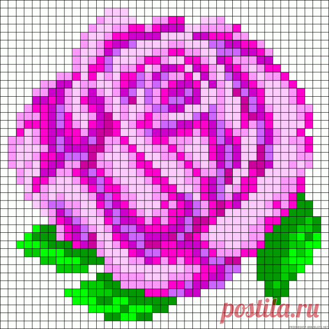 Rose perler bead pattern
