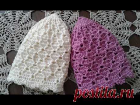 Шапка крючком. Часть 2// Women's hats knitting