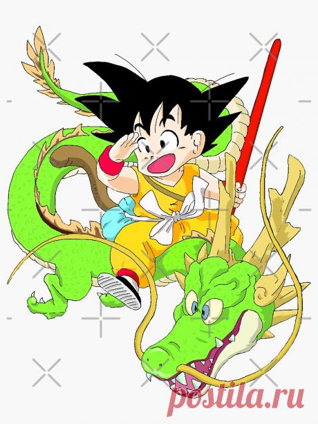 Pegatina «Kid goku y shenron» de Wanderer88 | Redbubble