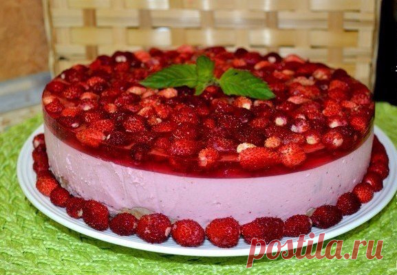 Землянично-творожный десерт Очень вкусный торт без выпечки.