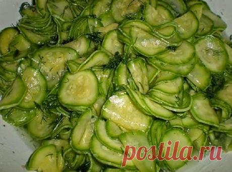 Самые вкусные рецепты: Кабачки маринованные быстрого приготовления