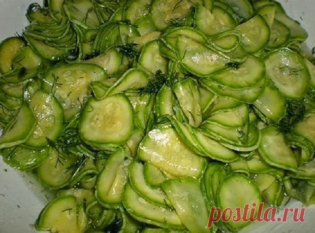 Самые вкусные рецепты: Кабачки маринованные быстрого приготовления