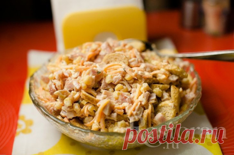 Рецепт салата с копченой курицей и корейской морковкой Restoran.ru