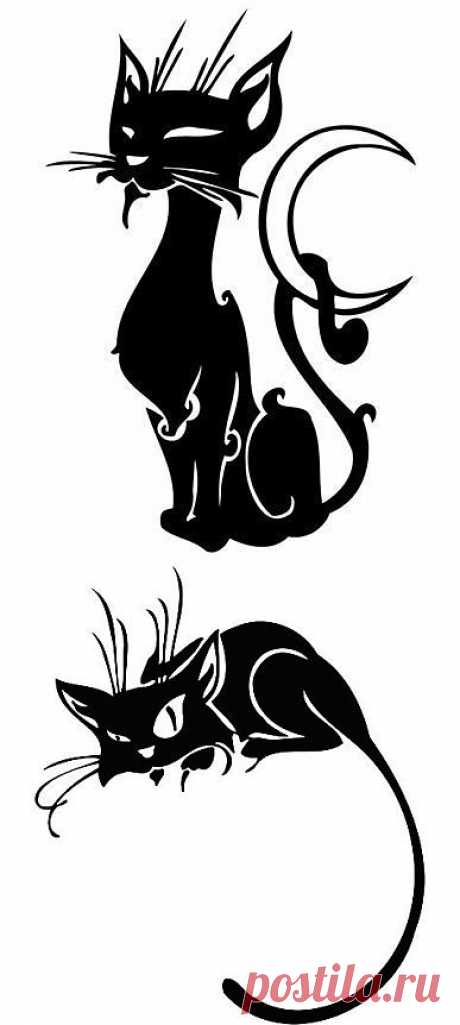 Трафареты с котиками.