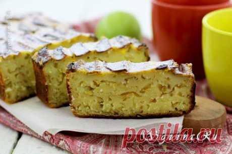 Манник с яблоками на кефире без муки: рецепт с фото
