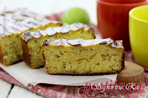 Манник с яблоками на кефире без муки: рецепт с фото