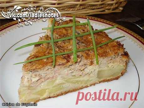 Открытый пирог с мясом и овощами