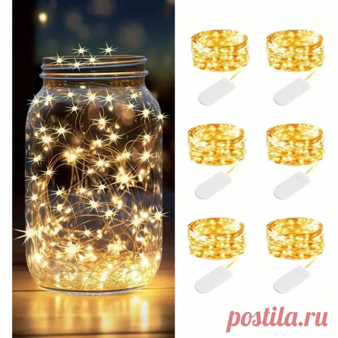 6/18 шт. Светодиодные гирлянды на батарейках мини гирлянды - Temu Moldova