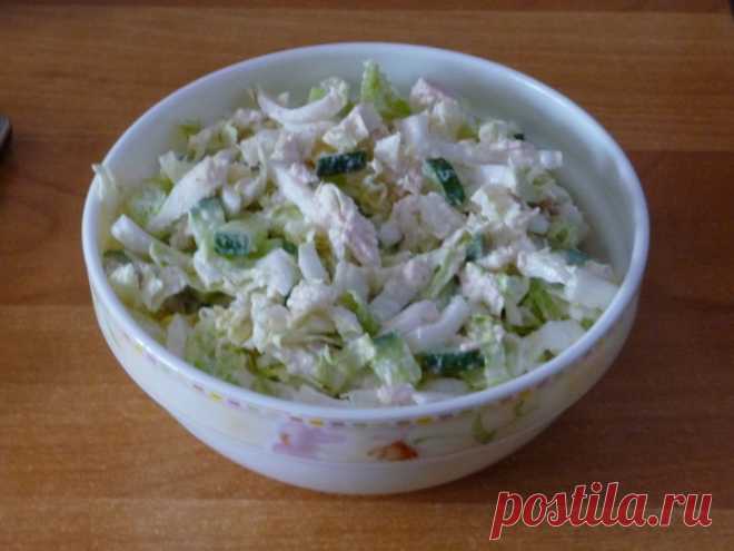 Вкусняшки от Лашки: Капустный салат с куриным филе и огурцом