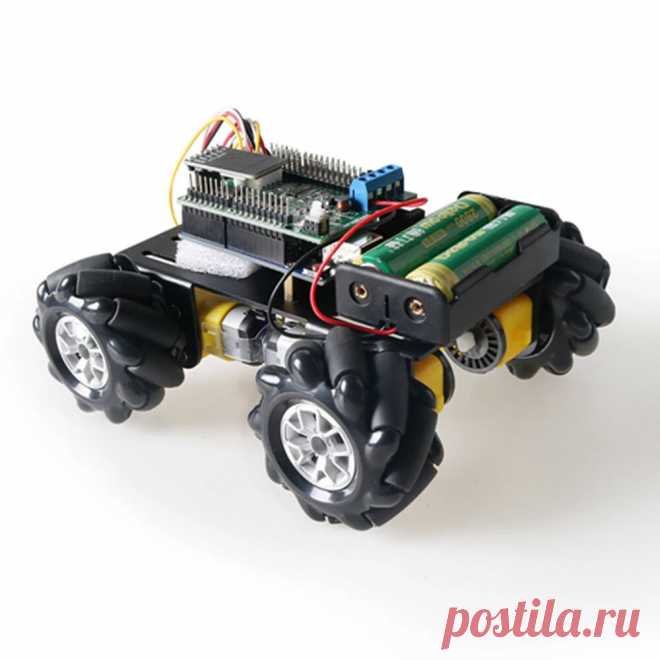 Mc100 4wd wheeled trolley smart car kit with mecanum wheel 1:48 reduction ratio tt motor Sale - Banggood.com