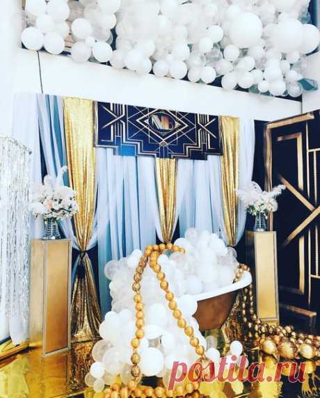 Юбилей в стиле "Гетсби" #wedding74 #НатальяДива #гетсби #свадьбычелябинск #свадьбачелябинск #свадьбачелябинск2017 #wedding #обучениедекору #декорации #декор2017 #декор2017вдохновение