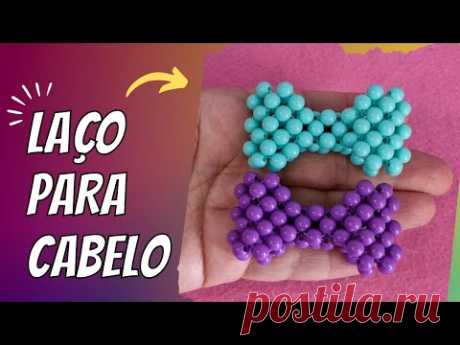 APRENDA A FAZER ESSE LINDO LAÇO DE PÉROLAS / XUXINHA PARA CABELO