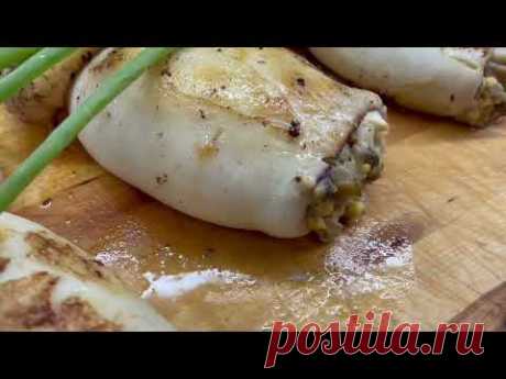 КАЛЬМАРЫ   с СЫРОМ , грибами и ЯЙЦОМ
