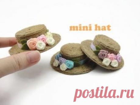DIY Miniature Doll Mini Straw Hat - Easy!