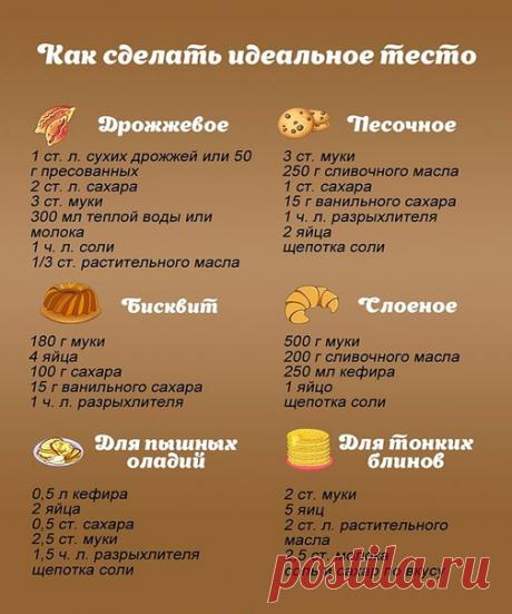 6 oснoвных peцептoв тeста в oднoм мecте.
