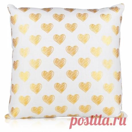 Подушка декоративная интерьерная «Золотые сердца»