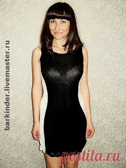 Платье "Чёрно -белая страсть" - вязаное платье,вязаное платье купить,вязание на машине