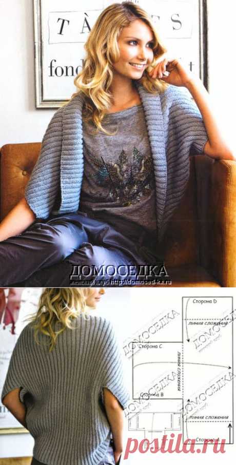 Шраг от Lene Holme спицами одним полотном | ДОМОСЕДКА