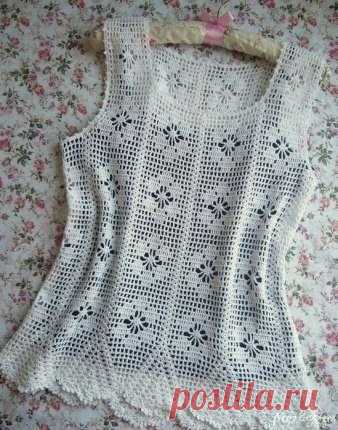 Ажурный топ крючком