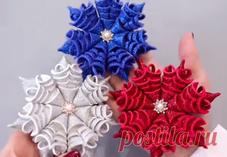 Снежинки из фоамирана своими руками