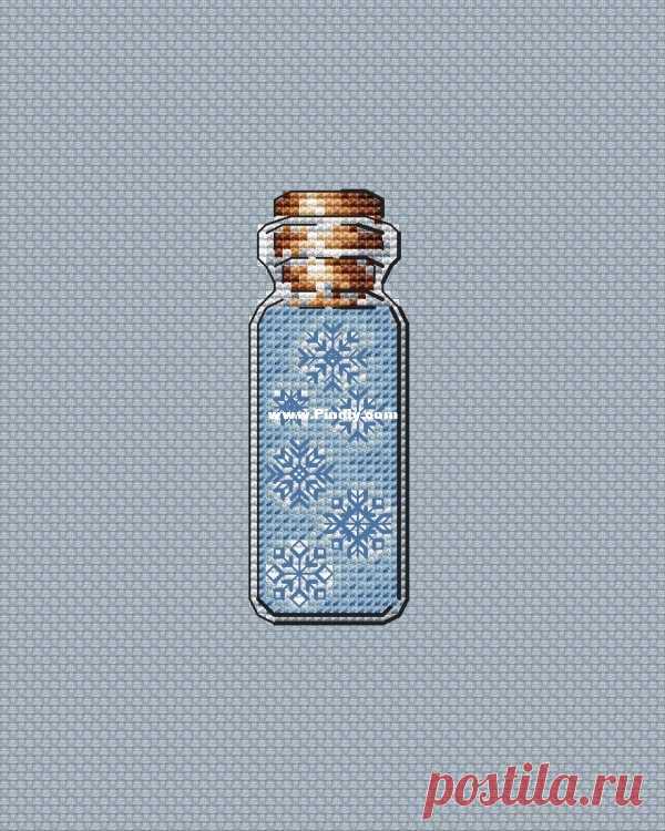 Баночка со снежинками от Ирины Коноплич-Вышивка крестиком Связь / Скачать (Не могу опубликовать только новую ветку, ответ)-Вышивки крестиком Сканированные-PinDIY