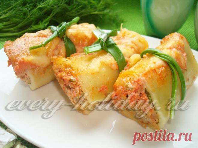 Каннеллони, фаршированные грибами и свининой