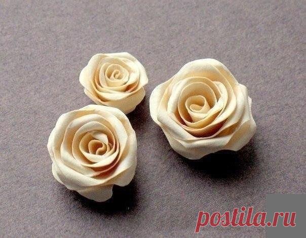 Объемные розы из бумаги для открыток.