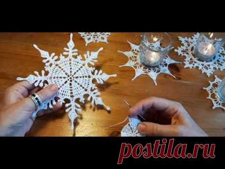 Снежинка крючком. Schneeflocke häkeln.Crochet snowflake. Szydełkowy płatek śniegu.