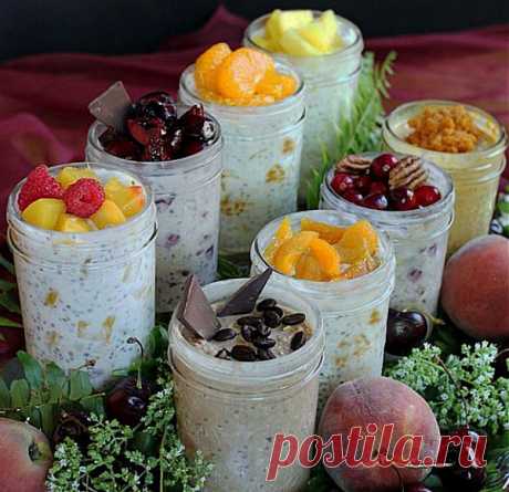 Ленивая овсянка в банке. Быстрый завтрак.