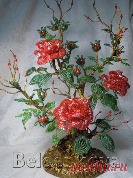 Красная роза - эмблема любви | biser.info - всё о бисере и бисерном творчестве