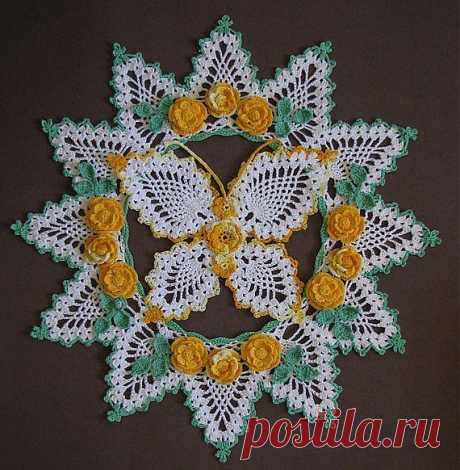 PDF Crochet Pattern Butterflies and Roses от BellaCrochet на Etsy