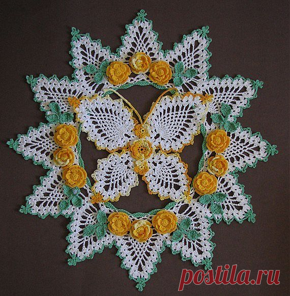 PDF Crochet Pattern Butterflies and Roses от BellaCrochet на Etsy