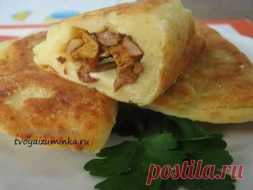 Творожные пирожки с грибами.