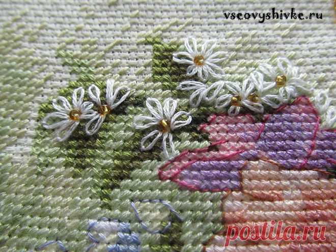 Стежок «Ленивая ромашка», или lazy daisy
