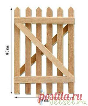 Q3 - Garden gate, миниатюра 1:12 (Dollhouse), Dollsmini арт. 01.1164/2 (dm) - Новые поступления DM Подвал <- Дома для кукол (dollhouse) и аксессуары М 1:12 - Каталог |