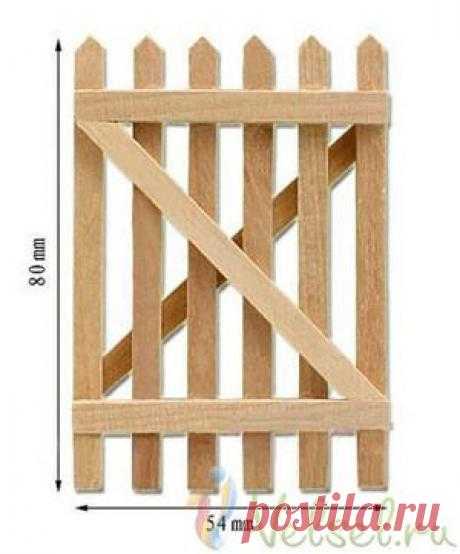 Q3 - Garden gate, миниатюра 1:12 (Dollhouse), Dollsmini арт. 01.1164/2 (dm) - Новые поступления DM Подвал &lt;- Дома для кукол (dollhouse) и аксессуары М 1:12 - Каталог |