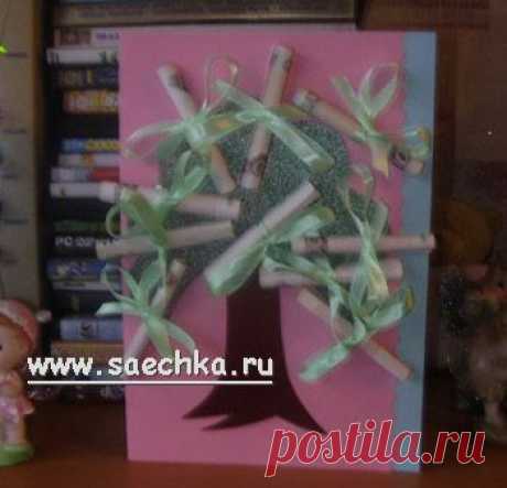 Открытка с деньгами
